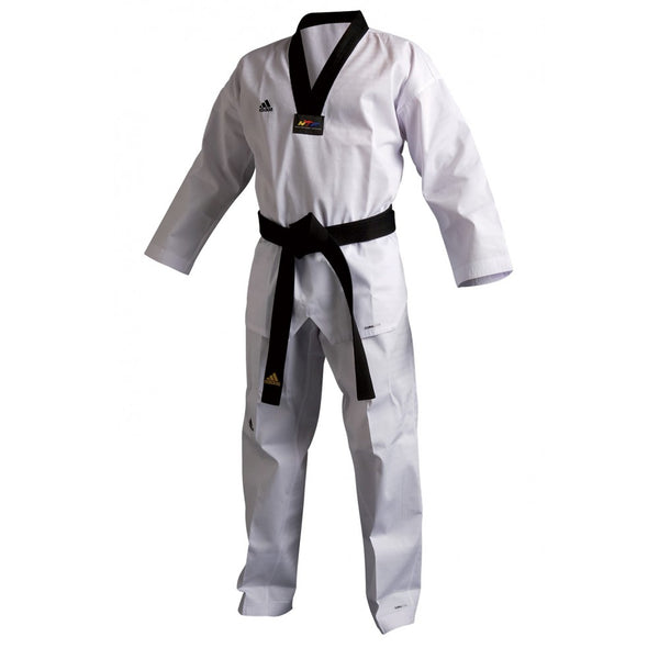 adidas Taekwondo adiChamp 3 Uniform, Black V-Neck